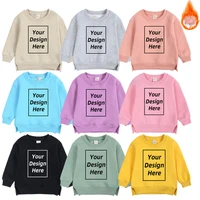 Kids Baby Girl Boy Customized Sweatshirt Add Your Text Image Long Sleeve Cotton Fleece Toddler DIY Pullover Hoodie Tops Clothes