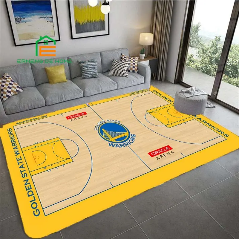 Basketball 3D Teppich 140x200cm - Kinderzimmer Teppich Mit Sport-Motiv