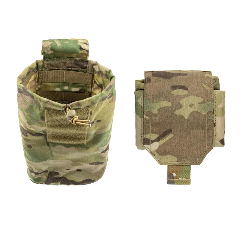 thumbnail image 2 of Obemisk Dump Pouch, Tactical Molle Drawstring Magazine Dump Pouch, Adjustable Military Utility Belt Fanny Hip Holster Bag Outdoor Ammo Pouch, Tactical Molle Drawstring Magazine Dump Pouch(Brown 2 of 14