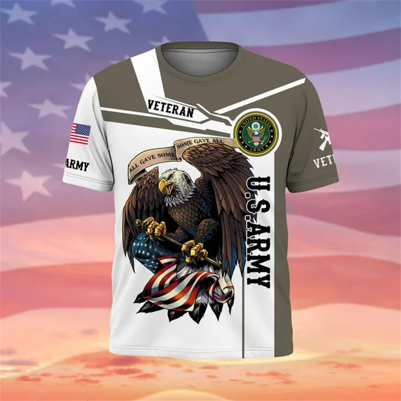 

New Summer 3D Printing UNITED STATES Soldiers Armys T Shirt Veterans Graphic T-shirts For Men Fashion Harajuku Top Short Sleeves