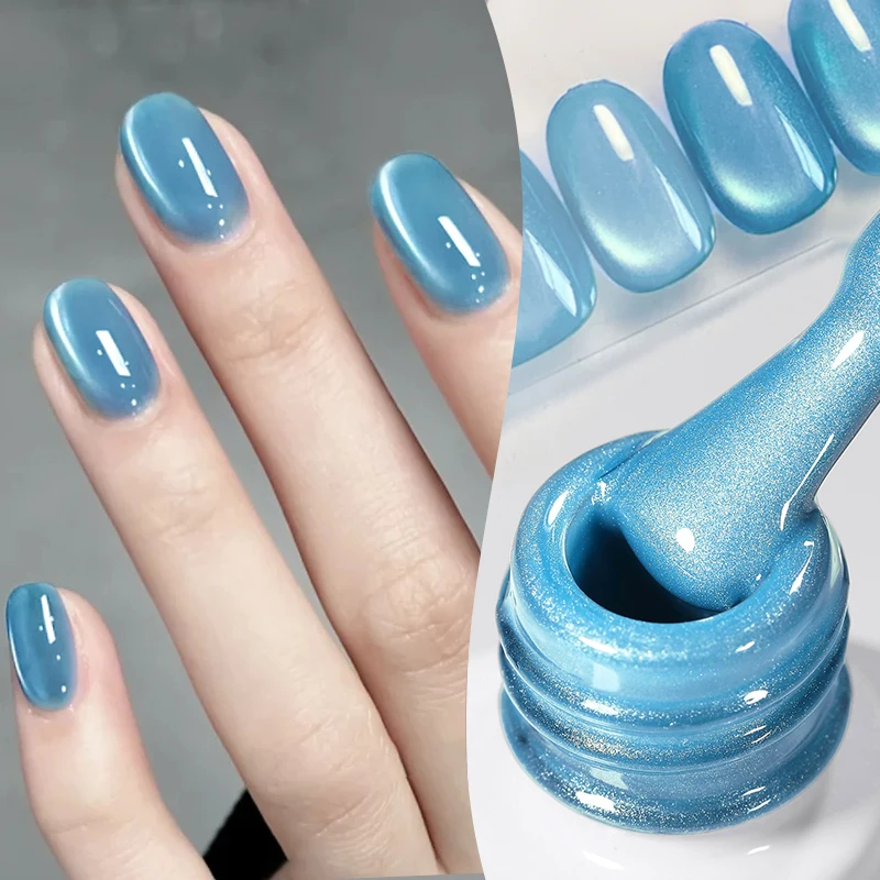 BORN PRETTY 10 ミリリットルクリスタルピンクブルー猫磁気ジェル 新品