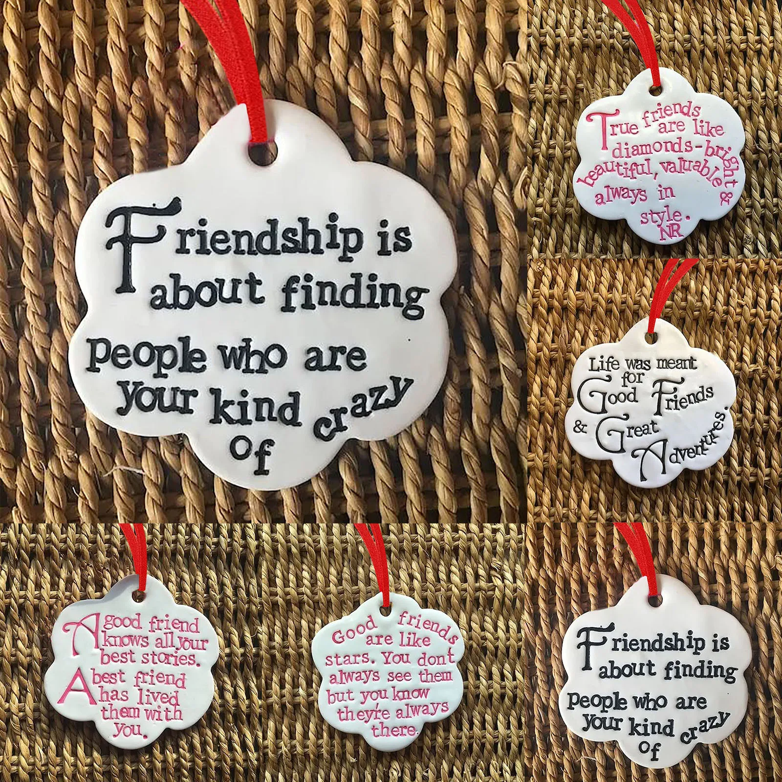 

Friendship Plaque And Signs Multi-Shape Hanging Ornament Acrylic Pendant Gift For Best Friend New Year Birthday Party Gifts