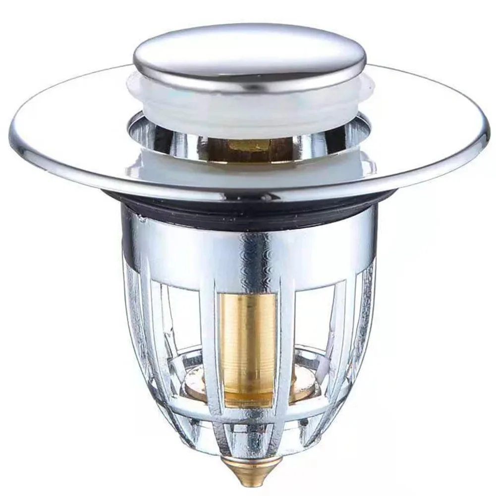 

Press Bounce Basin Pop-up Drain Filter Bathroom Shower Sink Filter Plug Wash Basin Hair Sink Strainer Kitchen Bathtub Stopper