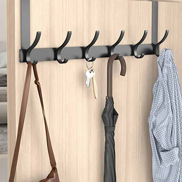 Porte derrière crochets rangement tenture murale sac cintre crochet sans poinçon cintre chambre organisateur salle de bain cuisine accessoire 1