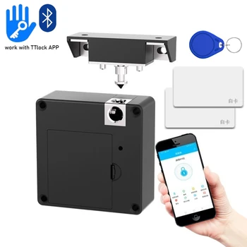 TTlock Smart Drawer Lock 13.56Mhz IC Card Sense Cabinet Lock Smart APP Unlock Invisible Electronic Lock Cabinet Drawer Locker 1