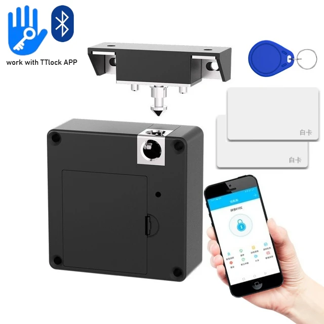 TTlock Smart Drawer Lock 13.56Mhz IC Card Sense Cabinet Lock Smart APP Unlock Invisible Electronic Lock Cabinet Drawer Locker 1