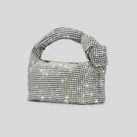 Poignée strass noeud sacs de soirée argent cristal poignée supérieure sac pour femmes sacs à main et sacs à main de luxe sac à main fourre-tout 3