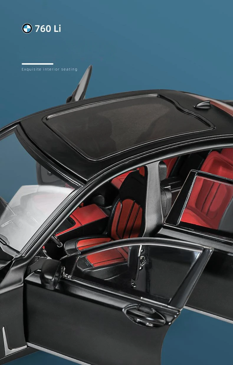 1/24 BMW 760Li Diecast Alaşım Döküm Model Araba