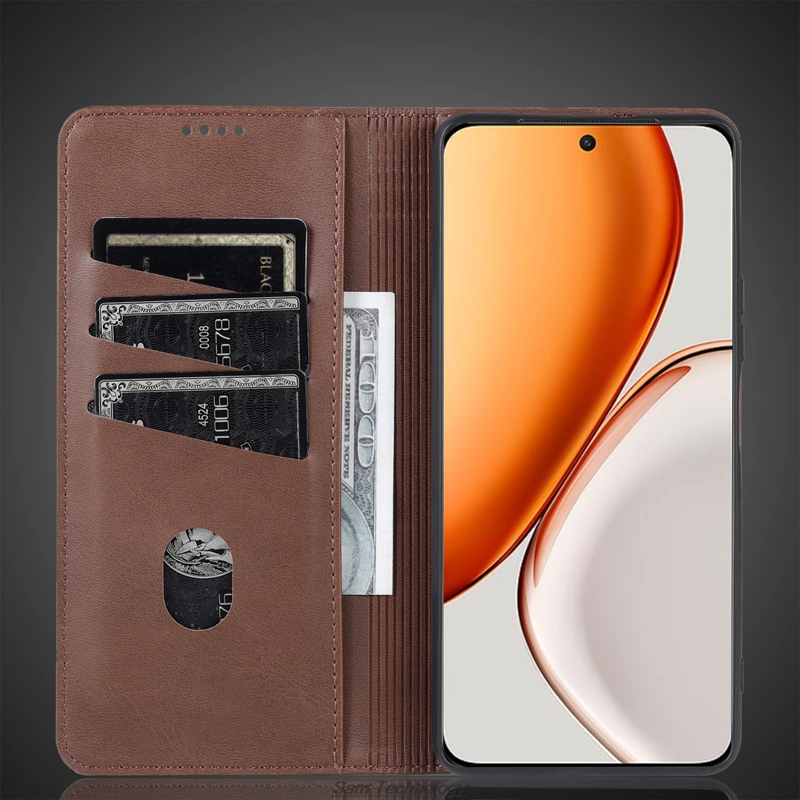 Magnetic Adsorption Leather Flip Protective Case