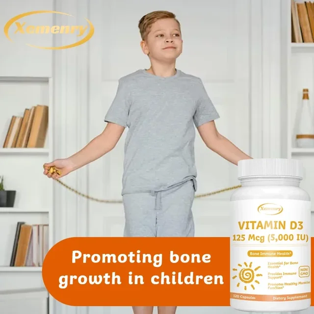 Vitamin D3 Capsules - Promote Calcium Absorption, Promote Bone Teeth and Skin, Nerve, Heart Health, Support Immunity 3