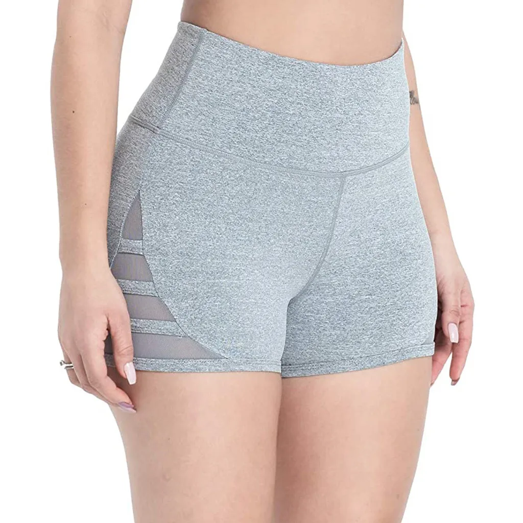 Women Shorts Non-perspective Fitness Leggings Female Mesh Shorts Shorts High Waist Sports Short Workout Running Штаны Для Йоги