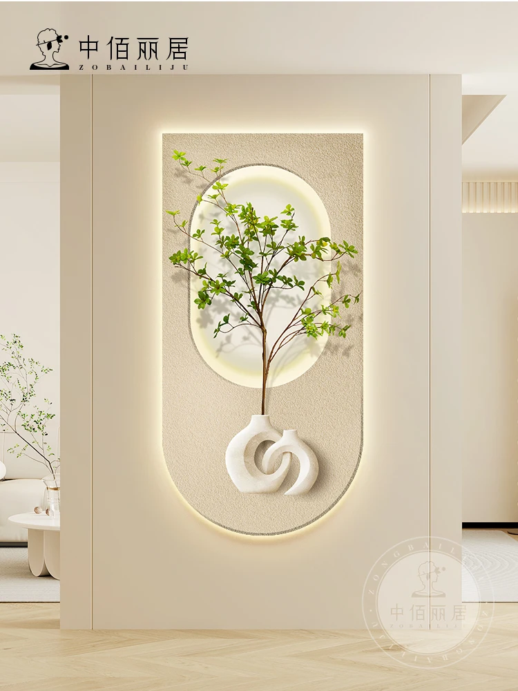 Cream style entrance foyer decoration painting modern living room corridor corridor corridor hanging painting