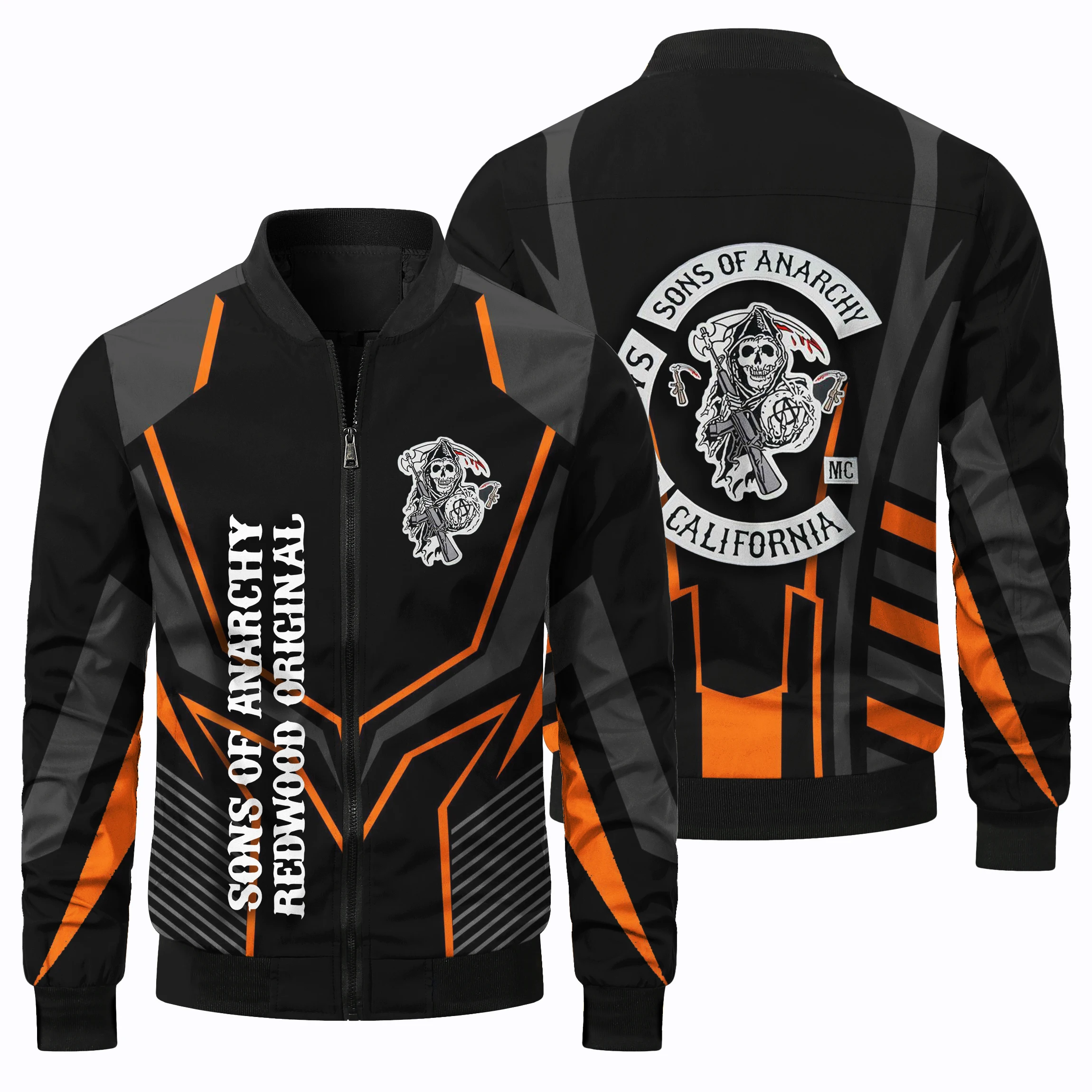 thumbnail image 5 of Chaqueta de manga larga para hombre con estampado 3D de carreras, para deportes al aire libre, ciclismo, moda, con cremallera y cuello redondo, para primavera y otoño, 5 of 5