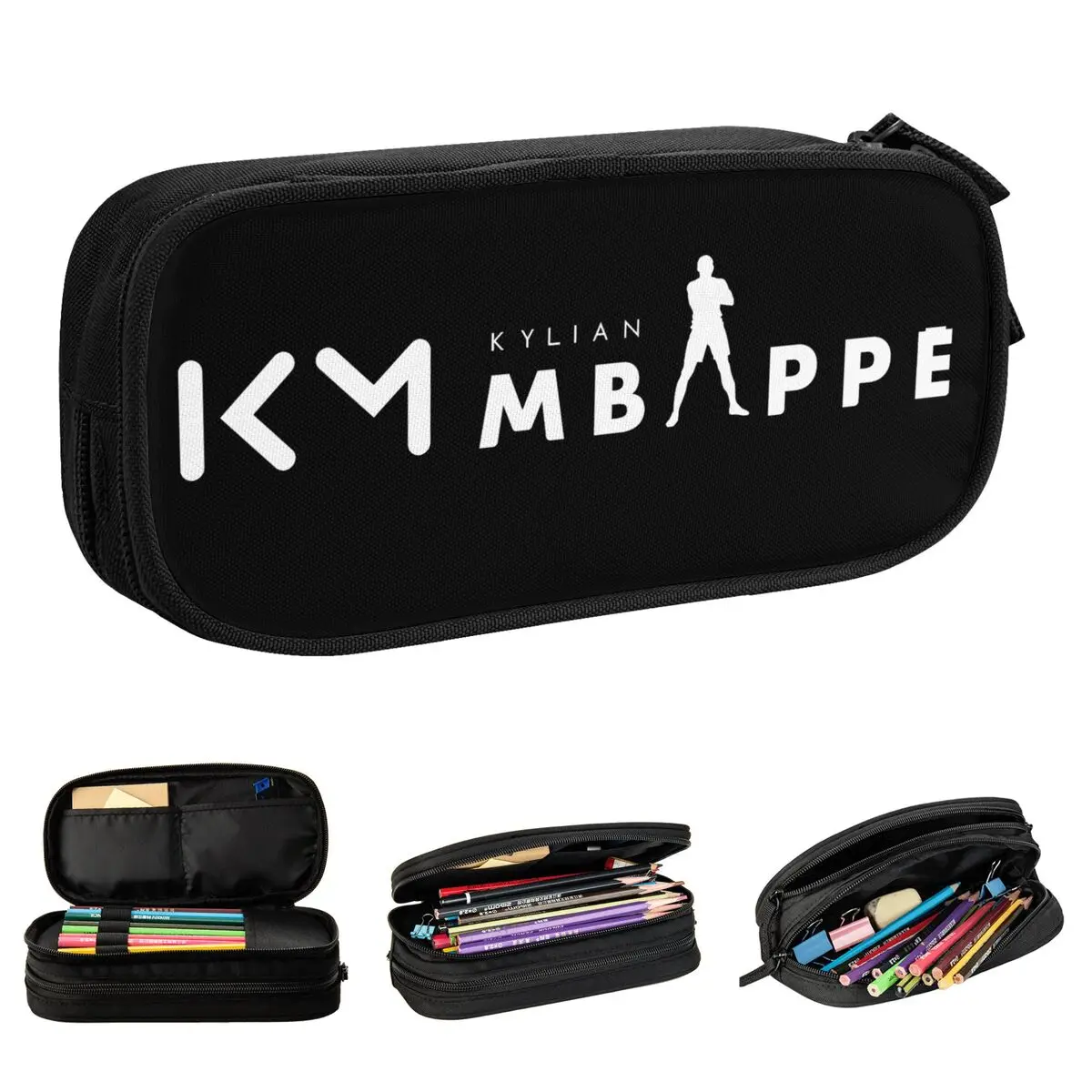 

Mbappe KM Football Pencil Cases Soccer Star Pen Holder Bag for Student Big Capacity Office Zipper Pencilcases
