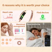 Bracelet intelligent 2026, ventes chaudes, bande de sport légère, suivi de la forme physique, suivi de la santé, rappel d'appels et de messages, montre intelligente de luxe pour femmes 6