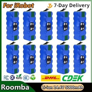 Batteria per iRobot Roomba 500 Batteria di ricambio 5000mAh Li-ion 600 700 800 Serie 560 580 650 760 14.4V Batteria per aspirapolvere