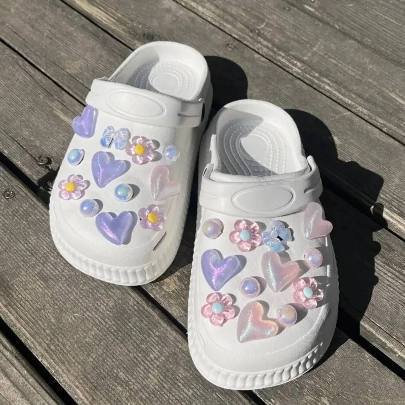 24개입 달콤하고 귀여운 빈티지 진주 신발 장식 우아한 디자이너 꽃 장식 액세서리 모든 신발에 어울리는 장식