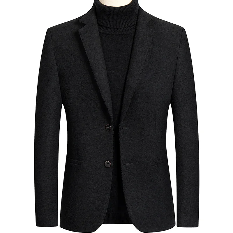 Elegant Blazer For Men 2023 New in Gray Black Blue Business Formal Slim Fit Male Jacket Wedding Party Gentleman Chic Blazer Coat