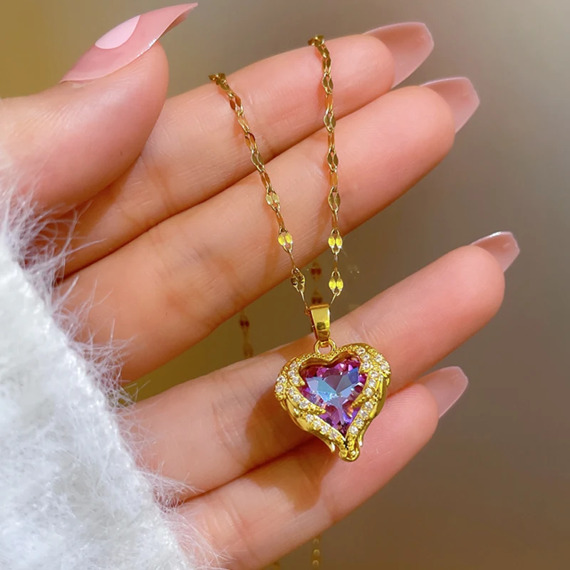 Collier Médaillon Coeur Plaqué Or 18 Carats Avec Chaîne Y - Femme