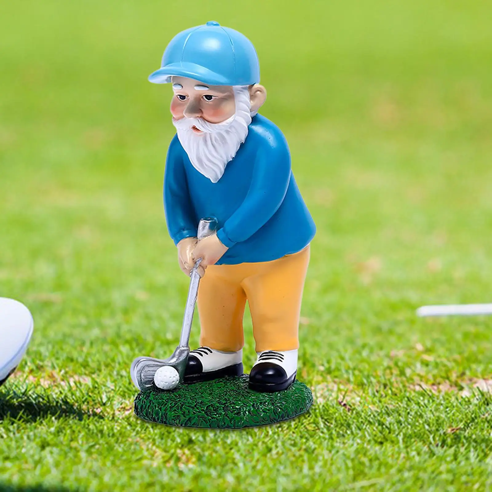 Resin Mini Gnome Figurine Dwarf Sculpture Housewarming Golfing Garden Statue