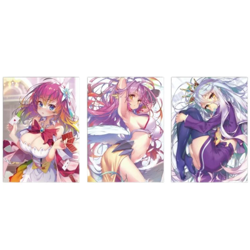 

3Pcs/Set Anime No Game No Life Shiro Jiburiiru Kawaii Girl Collectibles DIY Three kinds of different style Flash Cards Gift Toys