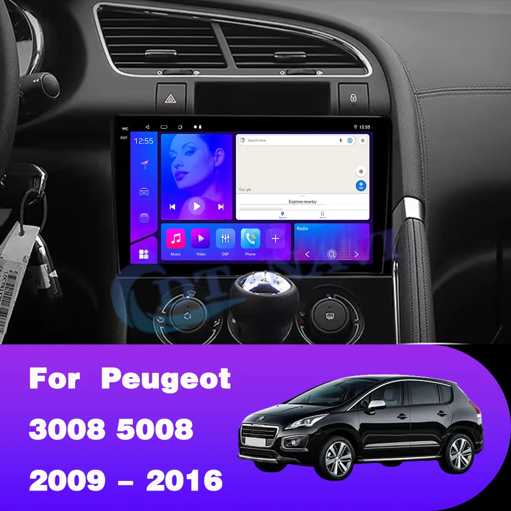 Android 14 For Peugeot 3008 5008 AT MT 2009 2012-Multimedia Car Radio Video Player Navigation GPS wireless android WIFI 4G car multimedia player car radio navigation multimedia accessories