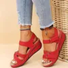 PU Women Chunky Platform Sandals Casual Soft Open-Toe Sandals without Grinding Feet for Walking Shopping Stroll 3