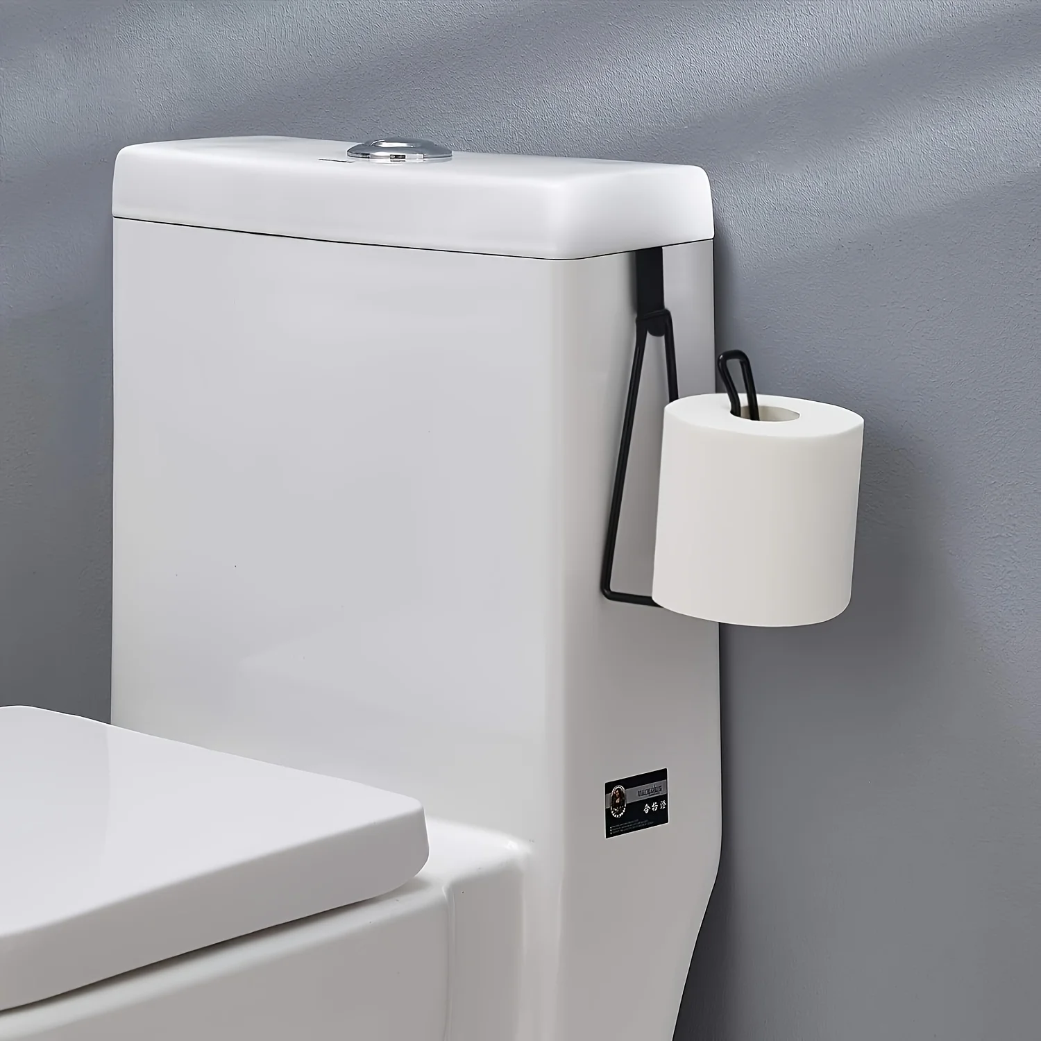 ที่ใส่กระดาษชำระ 1 ชิ้น - ติดตั้งง่ายแบบติดผนัง ที่แขวนม้วนกระดาษทิชชู่ในห้องน้ำ พร้อมการเคลือบสี ประหยัดพื้นที่ ดีไซน์ไม่ต้องเจาะ 1