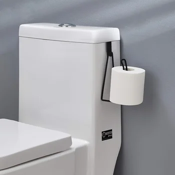 ที่ใส่กระดาษชำระ 1 ชิ้น - ติดตั้งง่ายแบบติดผนัง ที่แขวนม้วนกระดาษทิชชู่ในห้องน้ำ พร้อมการเคลือบสี ประหยัดพื้นที่ ดีไซน์ไม่ต้องเจาะ 1