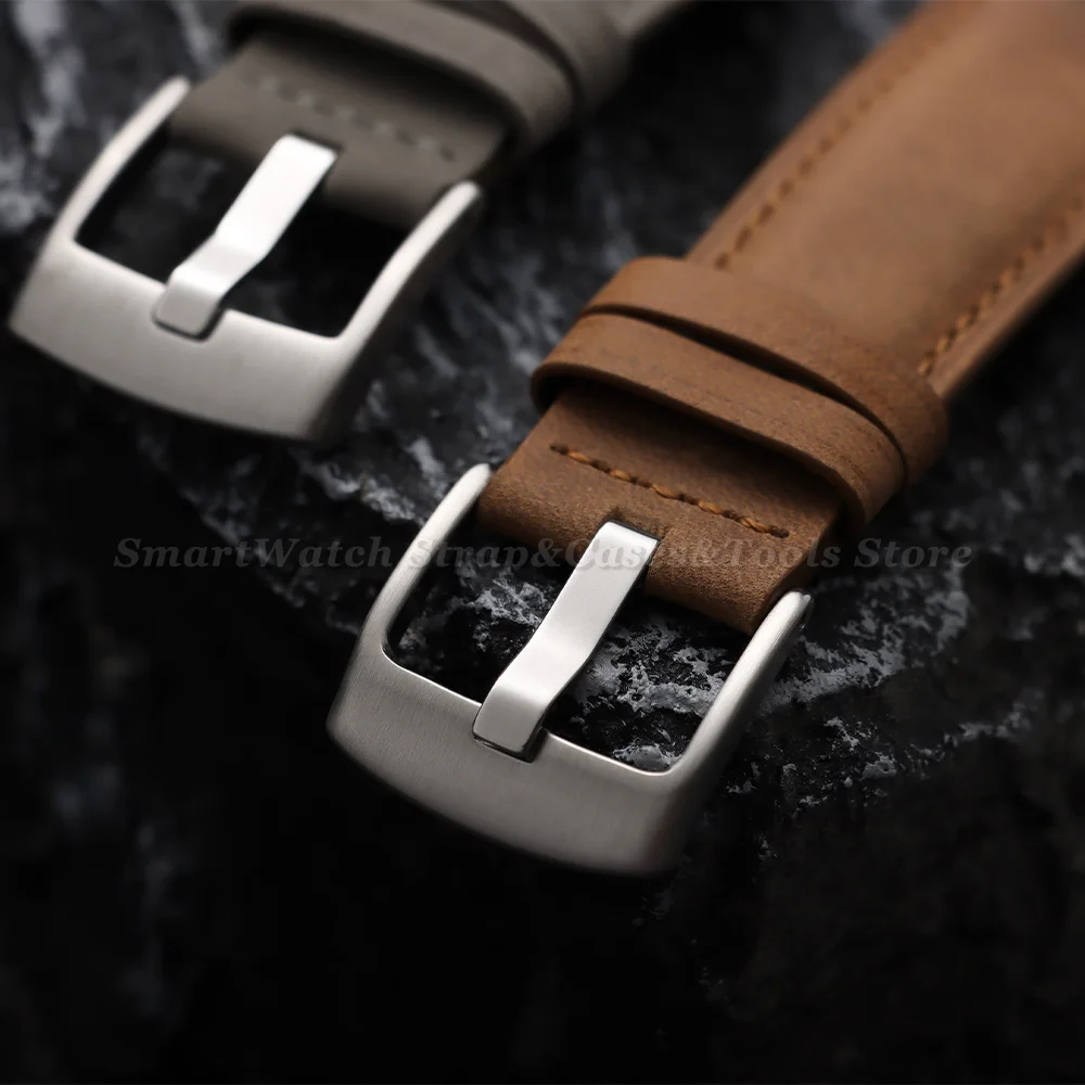 Vintage Brown Matte Leather Watch Band - Universal Quick Release