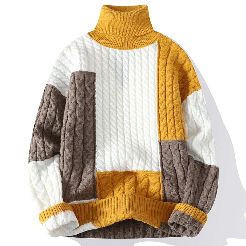 Autumn and Winter New Thickened Warm Sweater Men's Fashion Leisure Loose Comfort High Quality Large Size Sweater Homestay Style