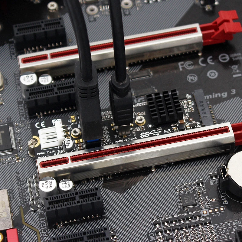 Placa de Expansão do Painel Frontal M.2 m Key Nvme Pcie para Usb 3.1 10gb 5gb 20 Pinos Portas Usb 3.0 Hub Riser para pc - Imagem 5