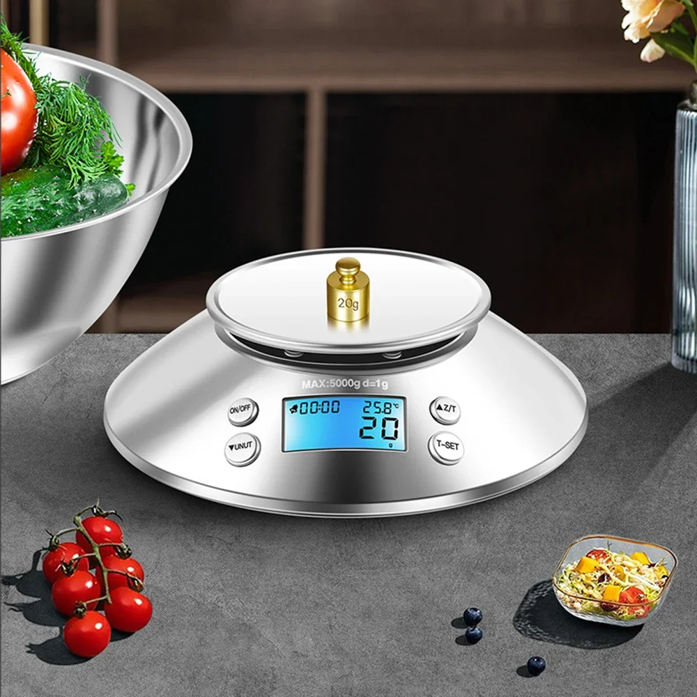 Báscula de Cocina Digital Alta Precisión Acero Inoxidable | Temporizador Desmontable para Alimentos, Hornear y Adelgazar - Image 4