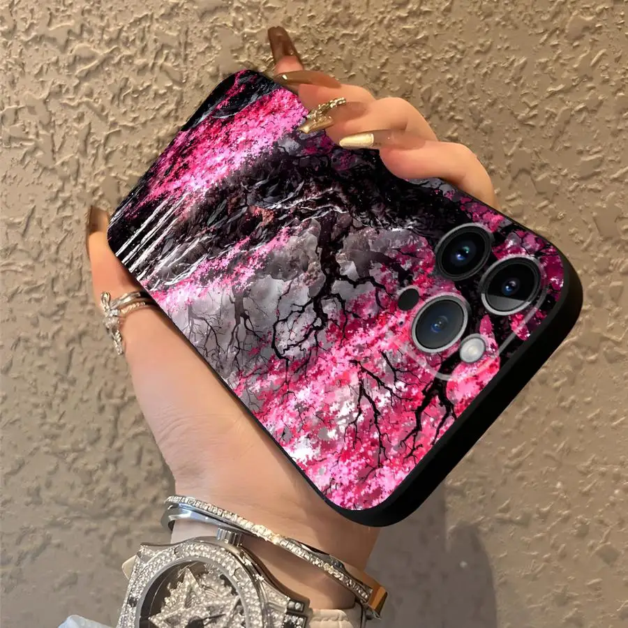 Skull and Purple Roses Art Phone Cover Case