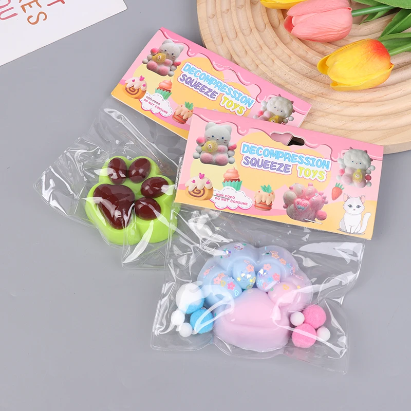 Cartoon Cute Soft Sticky Cat Paw Series Slow Rebound Squeeze Toys Creative Kids Pinch Stress Relief Vent Toys Birthday Gifts 2