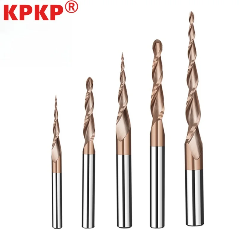 

Tungsten Carbide Spiral Tapered Ball Nose End Mill 6mmShank 2 Flutes Router Bit Woodworking CNC Carving Bits Wood Milling Cutter