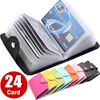 Business Card Holder Anti-theft ID Credit Card Holder Fashion Women's 24 Cards Slim PU Leather Pocket Case Coin Purse Wallet 1
