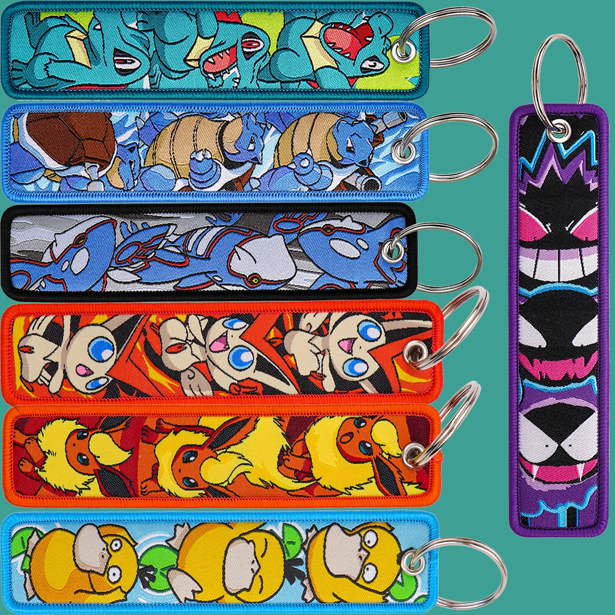 Kawaii Japanese Elf Anime Embroidery Key Fobs Key Tag Motorcycles Cars Backpack Chaveiro Keyring Fashion Keyring Friends Gifts