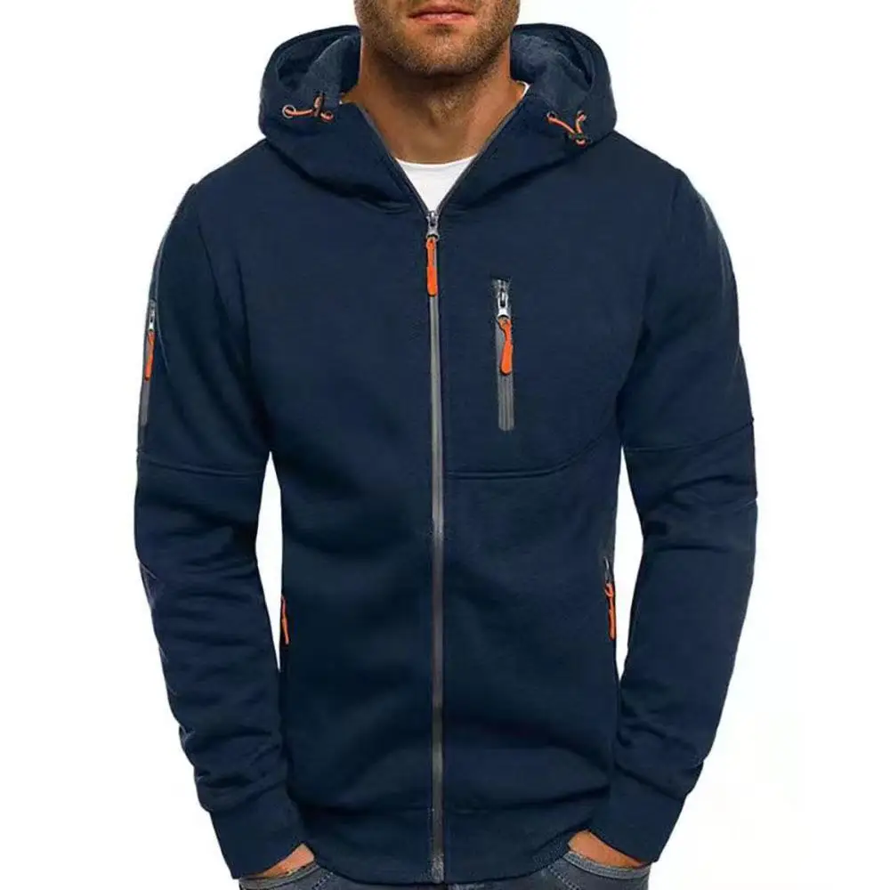 

large size men's coat casual jacket Sport arm zipper hooded cardigan hoodie men