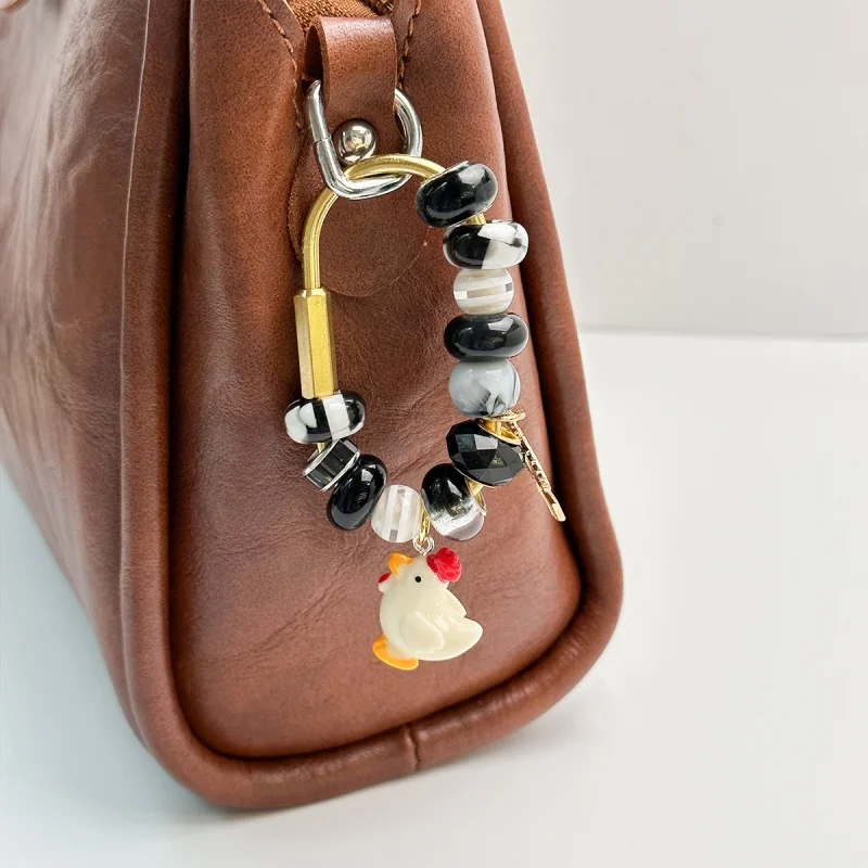 Colorful Beaded Charm Keychain Accessory
