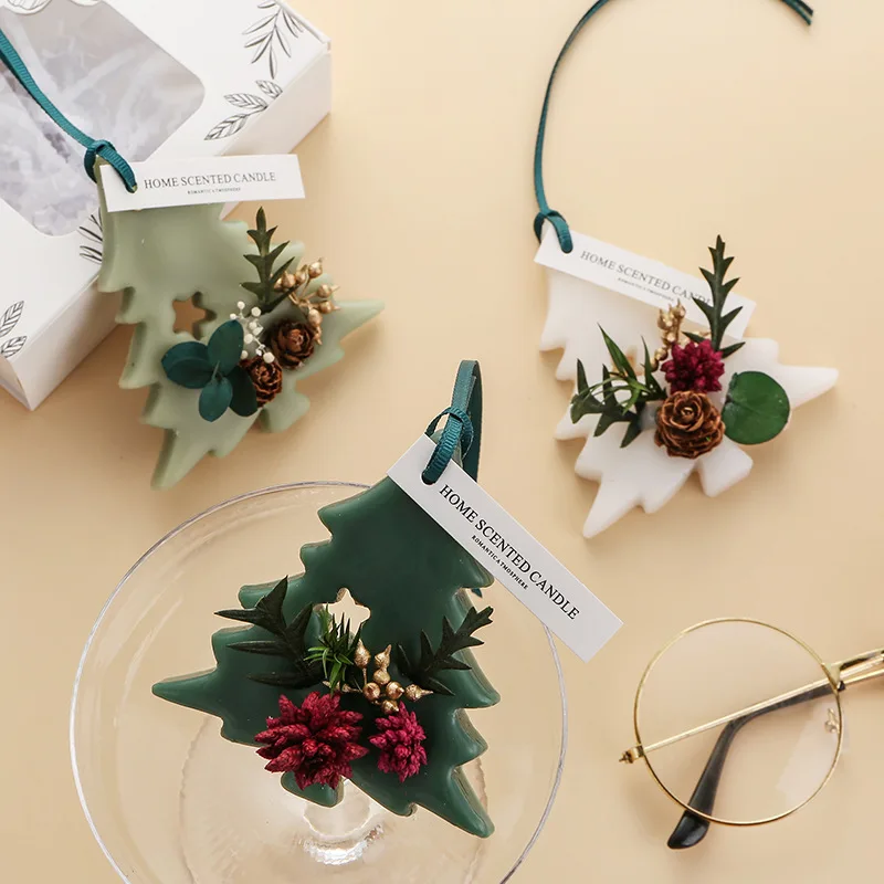 Christmas Aromatherapy Wax Tablets Christmas Trees Solid Fragrance Air Freshener Wardrobe Deodorant Hanging Scented Tablets Gift