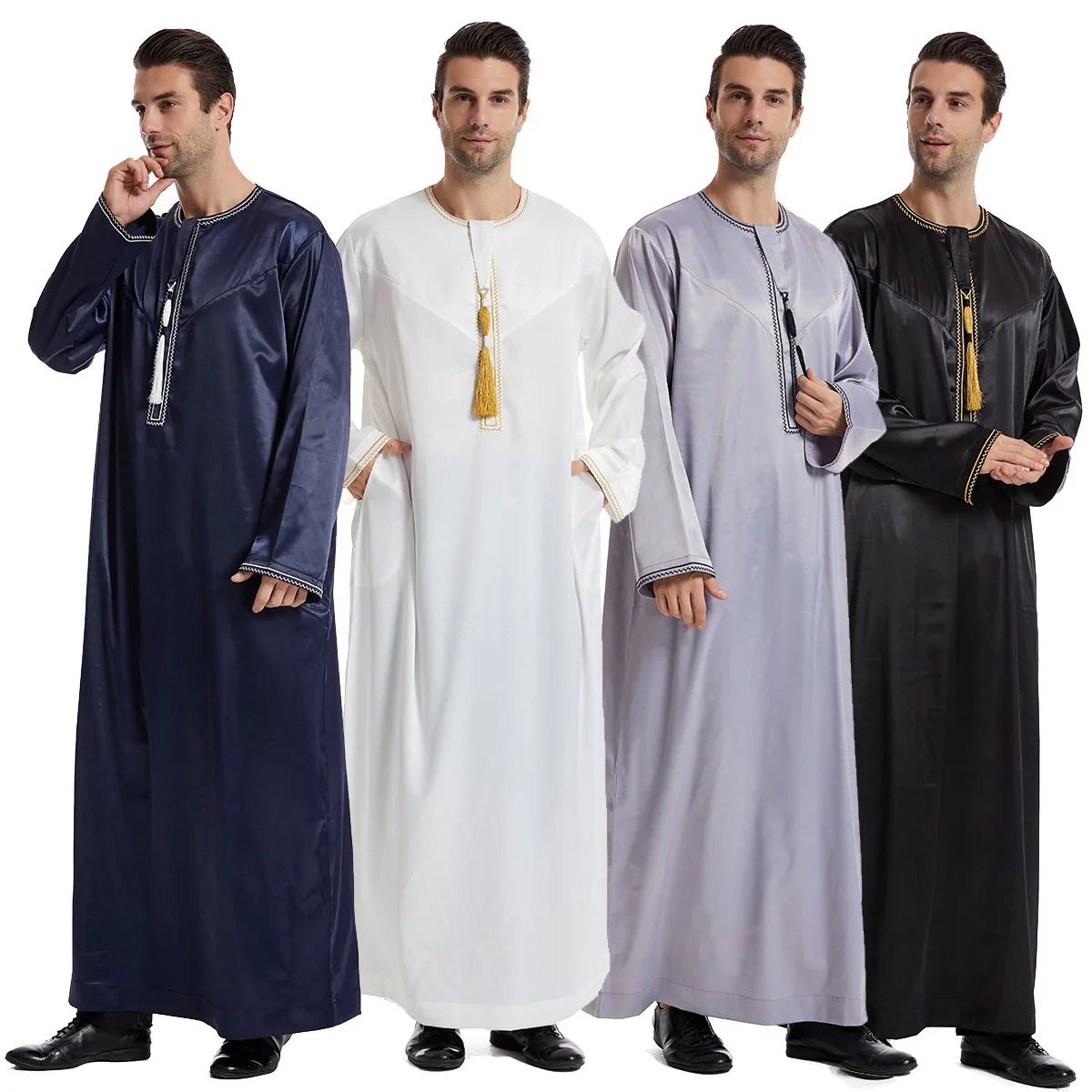 

Long Sleeve Aman Abaya 1piece Jubba Thobe For Men Kaftan Pakistan Muslim Saudi Arabia Djellaba Islam Clothing Prayer Robe Afghan