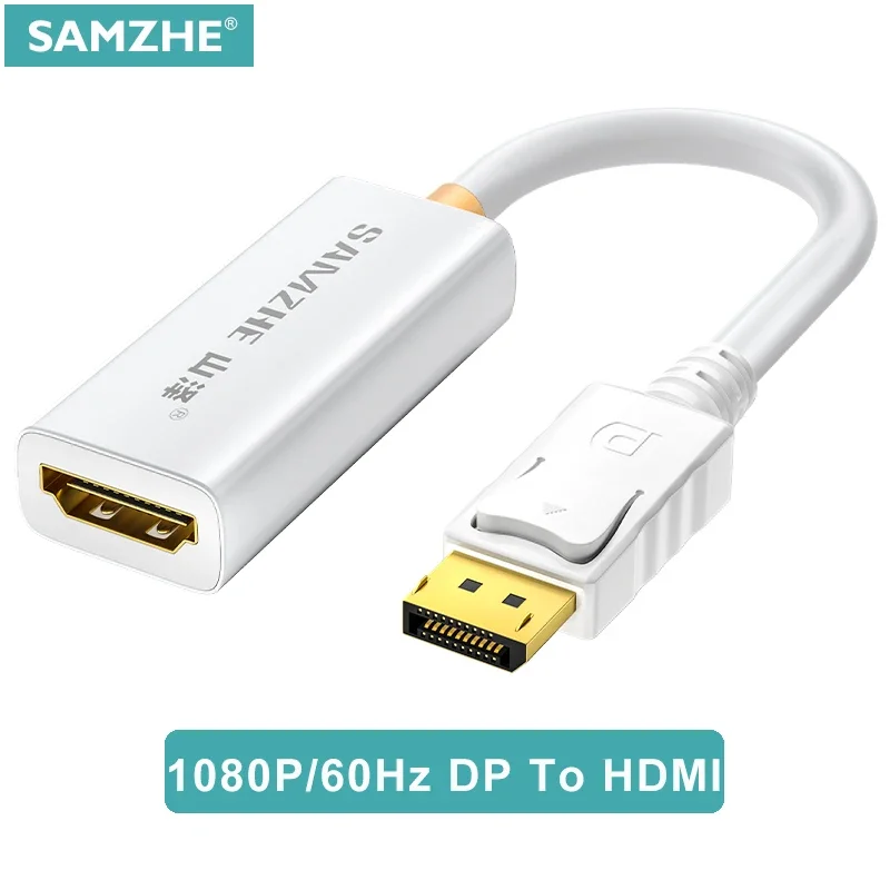 SAMZHE HD Displayport Адаптер DP к HDMI 1080P кабель-конвертер для ПК, ноутбука, проектора, Displayport в HDMI адаптер