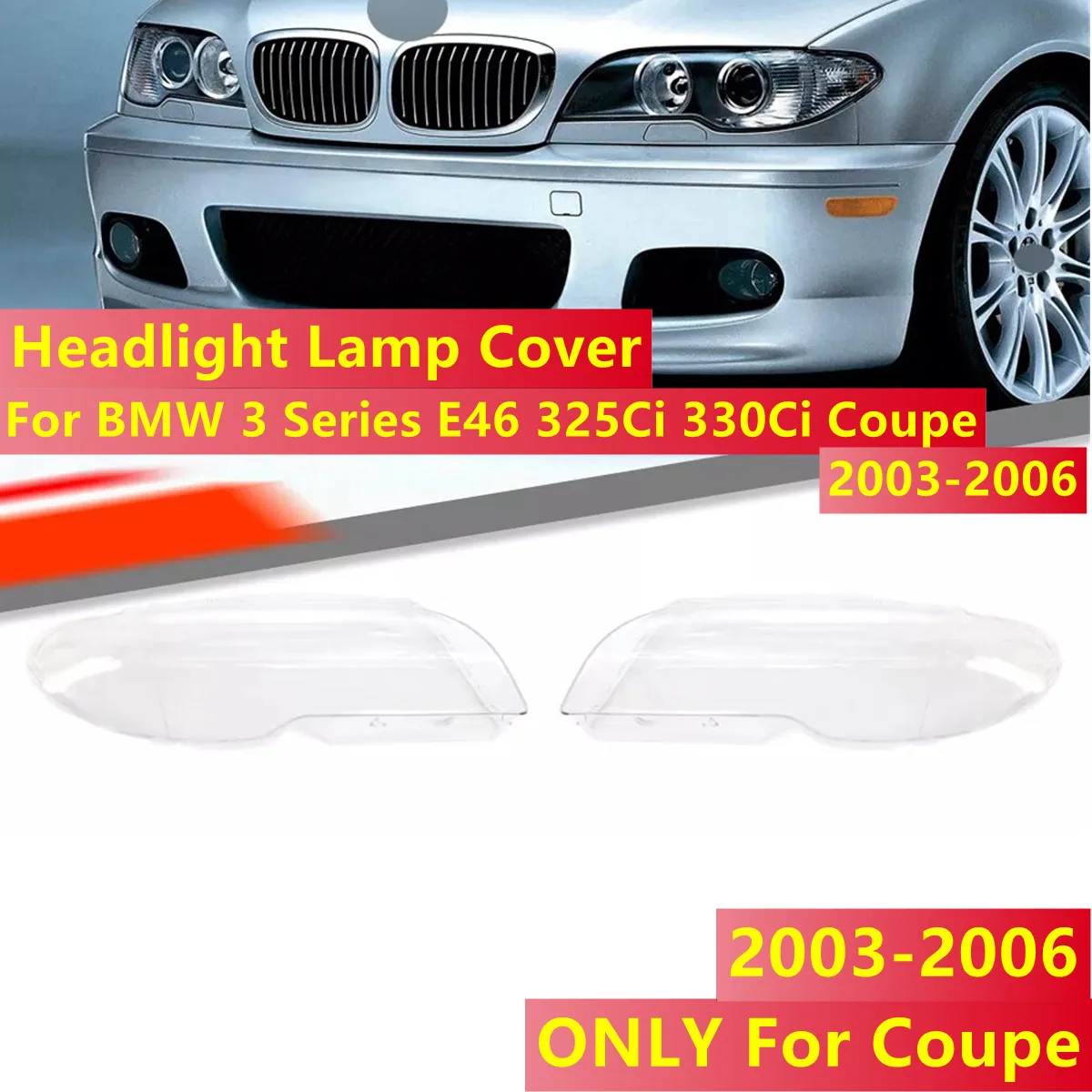 Фото Автомобильная фара LH/RH, задняя крышка, абажур для BMW 3 серии E46 325Ci 330Ci Coupe Convertible 2003-2006 №1