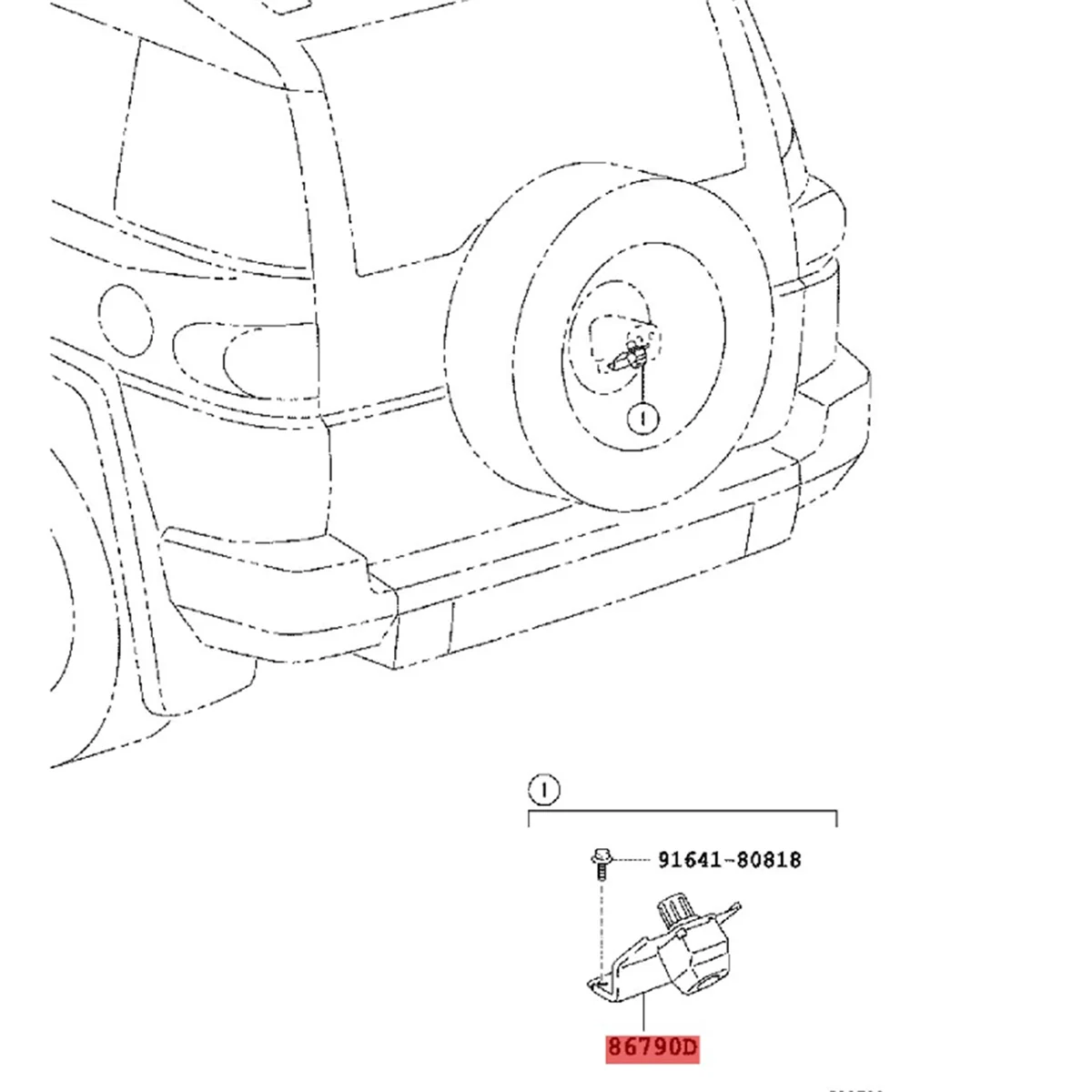 

86790-35040 Car Rear Reverse Backup Parking Camera for Toyota FJ Cruiser (2009-2014) A