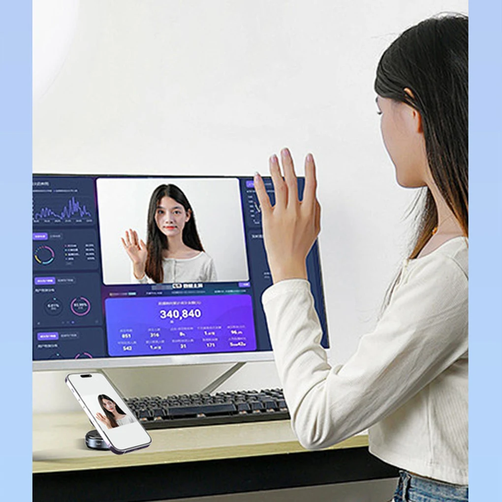 Portable Car Phone Holder Mechanical Vacuum Suction Cup Rotating Magnetic Adsorption Bracket For Kitchen Car Navigation Stand