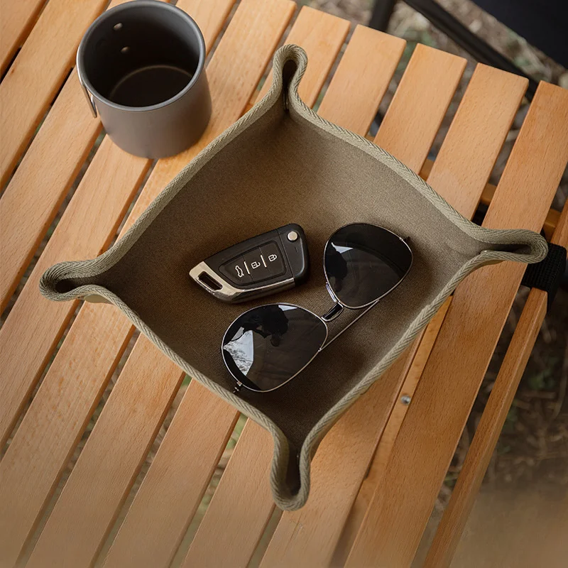 Outdoor Canvas Storage Box Cosmetics Jewelry Storage Tray Desktop Clutter Organizer Key Storage Box