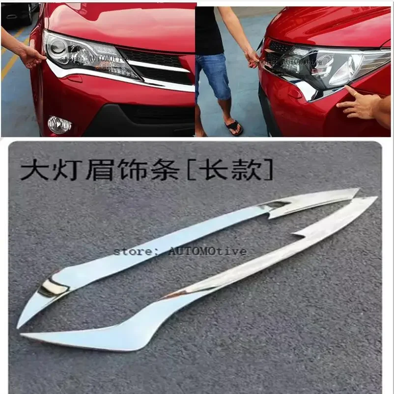 

High Quality ABS Chrome Front Headlight Lamp Cover Trim 2pcs/set for TOYOTA RAV4 2013 2014 2015 2016