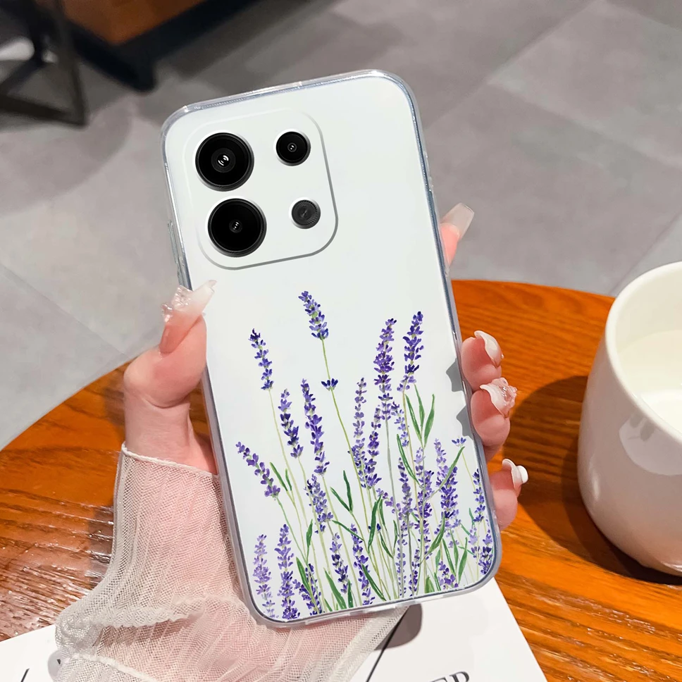 Floral Love Heart Clear Soft TPU Shockproof Phone Case