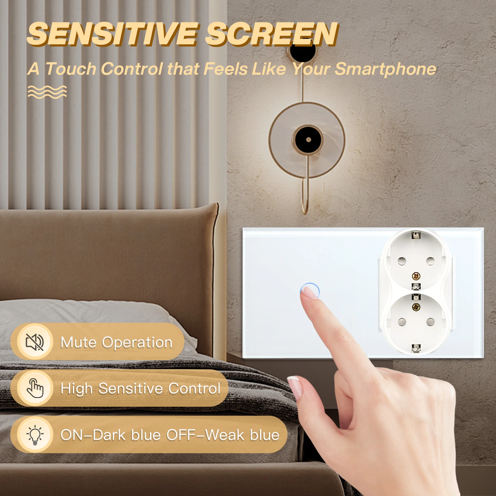 interruptor de luz bseed touch com tomada 01